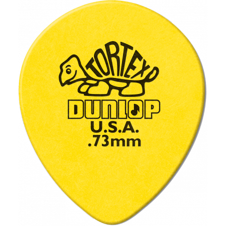 Dunlop 413R73 - Médiator Tortex Teardrop, à l'unité, yellow, 0.73 mm