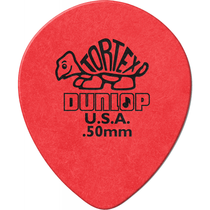 Dunlop 413R50 - Médiator Tortex Teardrop, à l'unité, red, 0.50 mm