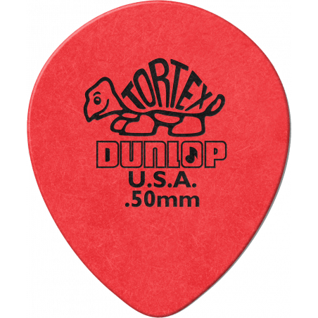 Dunlop 413R50 - Médiator Tortex Teardrop, à l'unité, red, 0.50 mm