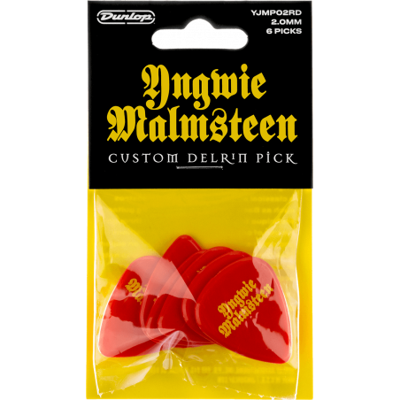 Dunlop YJMP02RD - Médiator Yngwie Malmsteen Delrin 2mm sachet de 6