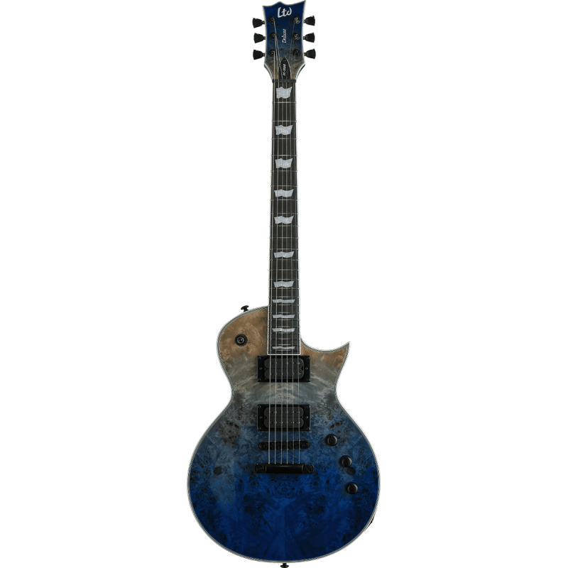 Ltd  EC1000BP-BLUNFD - Guitare Électrique Burled Poplar Blue Natural Faded