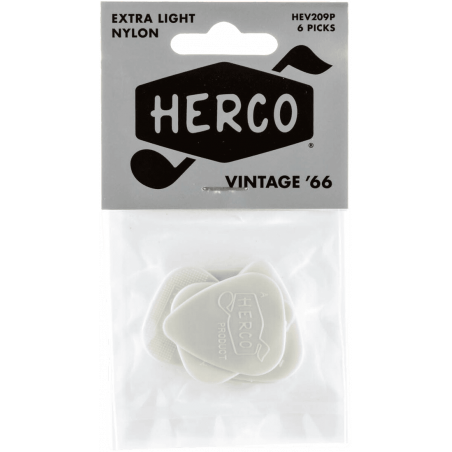 Herco  HEV209P - Sachet De 6 Médiators Vintage '66 Extra Light