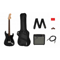 Pack Squier Affinity Stratocaster HSS - Charcoal Frost Metallic (+ ampli et accessoires)