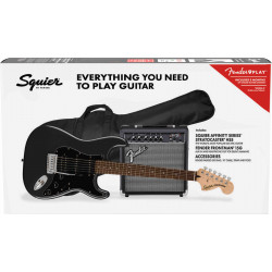 Pack Squier Affinity Stratocaster HSS - Charcoal Frost Metallic (+ ampli et accessoires)