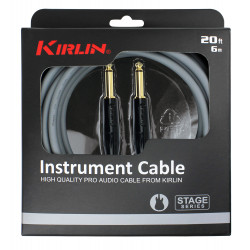 Kirlin IP181-3GA - Cable Guitare Kirlin 3m Jack Jack Gris