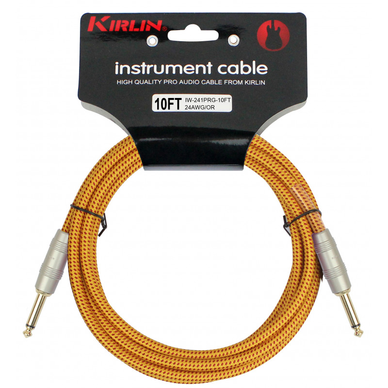 Kirlin IW241-3OR - Cable Guitare  3m Jack Jack Orange