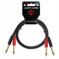 Kirlin A406-1BK - Cable Patch  2xjack-2xjack 1m Noir