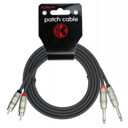 Kirlin AP403-1BK - Cable Patch  2xjack-2xjack 1m Noir