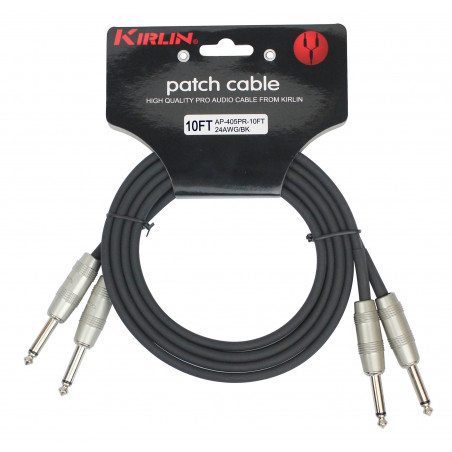 Kirlin AP405-3BK - Cable Patch  2xjack-2xjack 3m Noir
