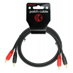 Kirlin A402-1BK - Cable Patch  2xrca-2xrca 1m Noir