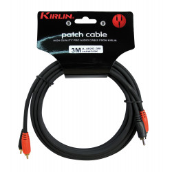 Kirlin A402-3BK - Cable Patch  2xrca-2xrca 3m Noir