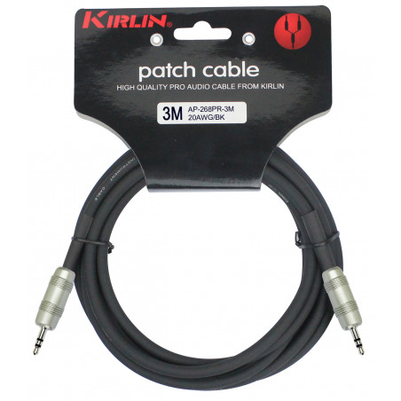 Kirlin AP268-3BK - Cable Patch  3m Jack 3.5-Jack 3.5