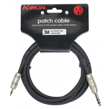Kirlin AP264-3BK - Cable Patch  3m Jack S-Jack 3.5 S