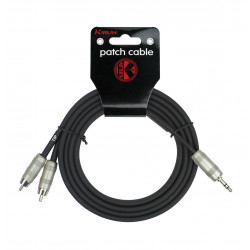 Kirlin Y364-3BK - Cable Patch Y  2xrca-Jack 3.5 Nr
