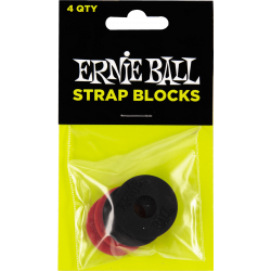 Ernie Ball 4603 - Pack de 4 strap blocks noir et rouge