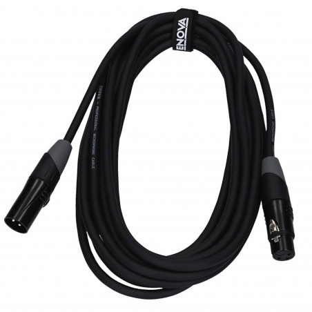 Enova XLFM-3 - Câble micro XLR mâle/XLR femelle, 3 mètres, noir