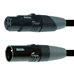 Enova XLFM-3 - Câble micro XLR mâle/XLR femelle, 3 mètres, noir