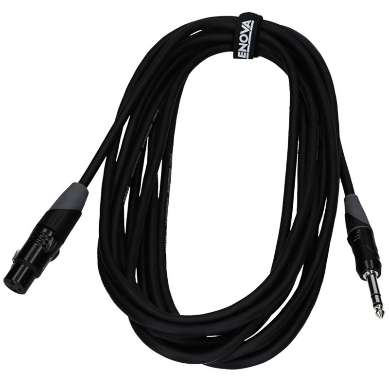 Enova XLFPLM3-1 - Câble micro XLR femelle/Jack stéréo, 1 mètre, noir