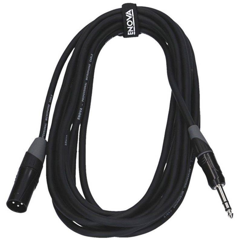 Enova XLMPLM3-3 - Câble micro XLR mâle/Jack stéréo, 3 mètres, noir