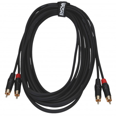 Enova CLMM-3 - Câble patch 2x RCA mono/2x RCA mono, 3 mètres, noir