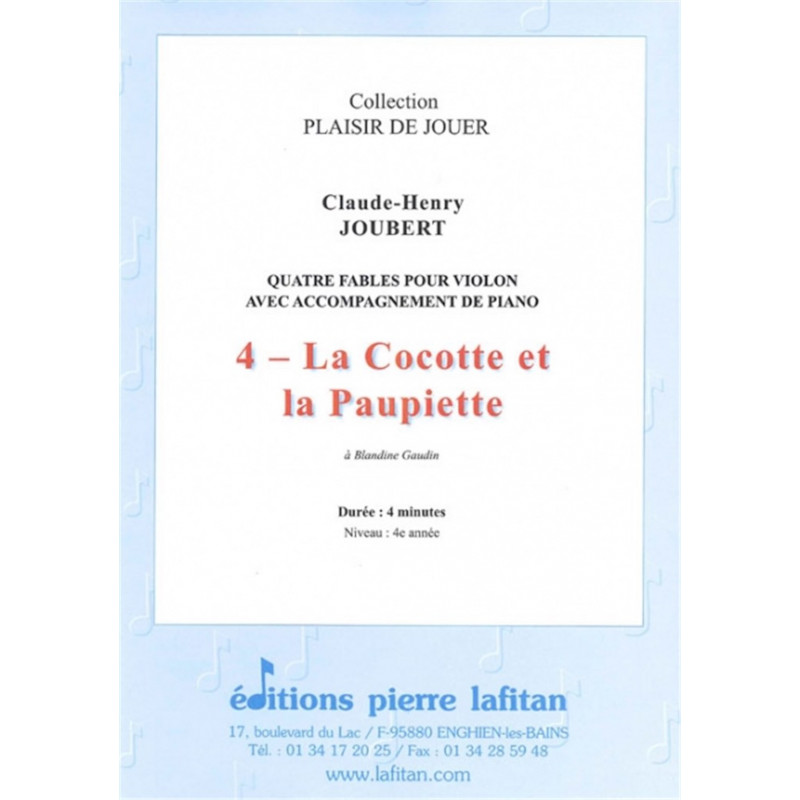 La Cocotte et la paupiette - Claude-Henry Joubert - Violon et piano