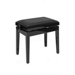 Stagg PBH 390 BKP SBK - Banquette de piano, hydraulique, noir mat avec pelote en vinyle noir ignifugée