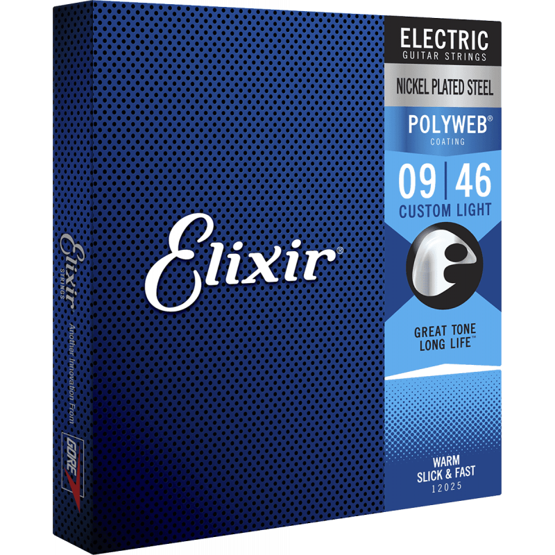 Elixir 12025 - Jeu cordes électriques Polyweb Custom Light - 09-46