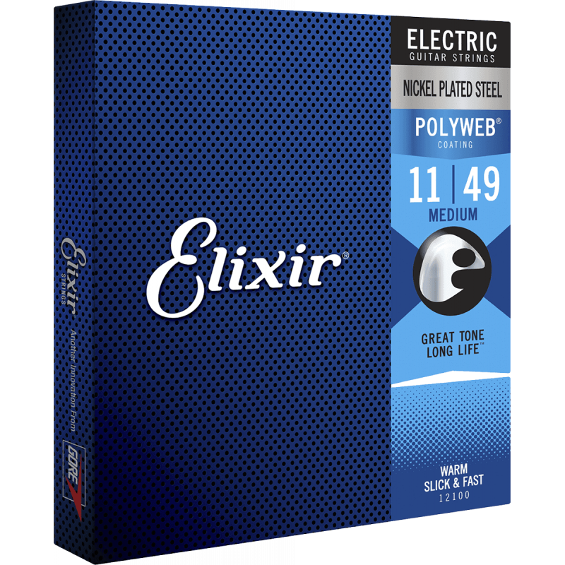 Elixir 12100 - Jeu cordes électriques Polyweb Médium - 11-49