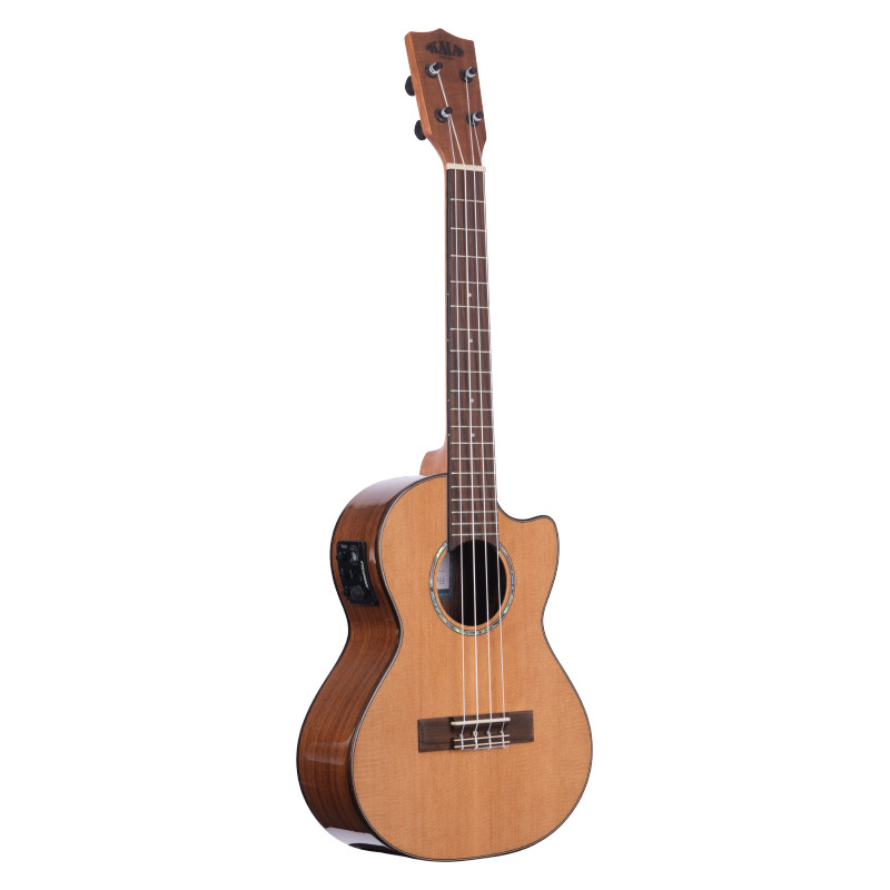 Kala KA-SCAC-TE-C-BAG - Solid Cedar Top Acacia, Tenor Cutaway ukulélé électro-acoustique, livré avec housse