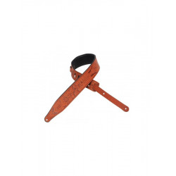 Levy's M17T05-WAL - Sangle 6,4 cm, cuir gravé, motif chauve-souris - Walnut