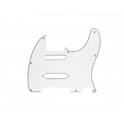 All parts PG9563-033 - Pickguard pour guitare électrique Télécaster coupe stratocaster - 3 ply 8 trous - Blanc