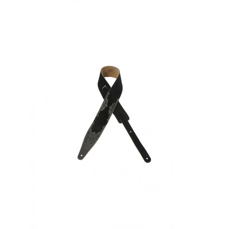Levy's MS317PAI-BLK - Sangle daim avec motif en cuir - Black