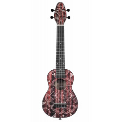 Keiki K2SS-RKC - Pack ukulélé soprano kaléidoscope - Rouge satiné