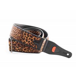 Righton LEOPARD-BG - Sangle guitare avec porte médiators - Léopard