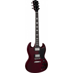 Eko DV10-RED - Guitare électrique type SG - Transparent Red