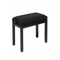 Stagg PB36 BKM VBK - Banquette de piano, noir mat, avec pelote en velours noir