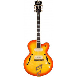 D'Angelico Excel 59 Sunburst EX59SB - Guitare électrique demi caisse (+ étui) - Stock B