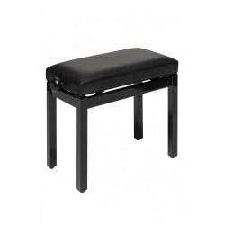 Stagg PB36 BKP SBK - Banquette de piano, noir brillant, avec pelote en skai noir