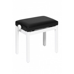 Stagg PB36 WHM SBK - Banquette de piano, blanc mat, avec pelote en skai noir