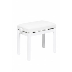 Stagg PB36 WHM SWH - Banquette de piano, blanc mat, avec pelote en skai blanc