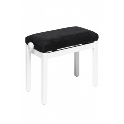 Stagg PB36 WHM VBK - Banquette de piano, blanc mat, avec pelote en velours noir