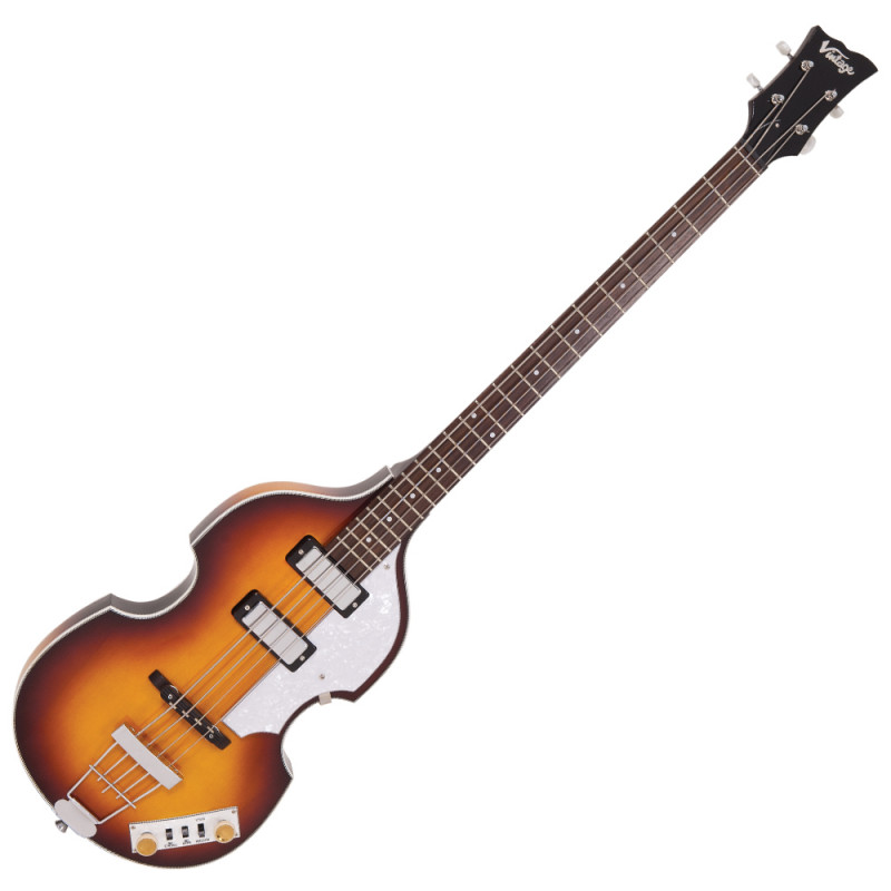 Vintage VVB4SB Violin Bass - Guitare basse électrique - Antique sunburst (+ étui)