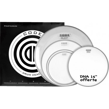 Code drumheads FPDNACLRS - DNA Transparente Standard 12" 13" 16" 22" + 14" DNA offerte