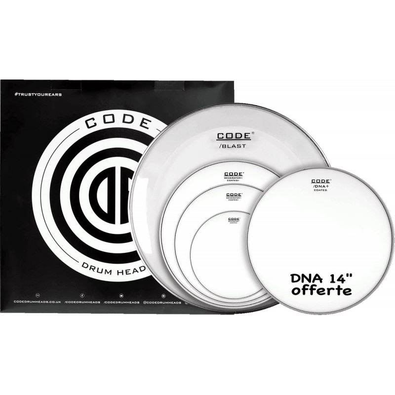 Code drumheads FPGENCTDF - Pack Sablée Fusion 10" 12" 14" 20" + 14" DNA offerte