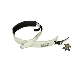 DV Mark STRAP M DV WHITE - Sangle en cuir largeur 65mm - logo DV Mark - couleur blanche