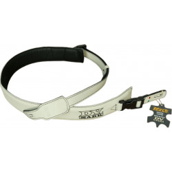 DV Mark STRAP S DV WHITE - Sangle en cuir largeur 55mm - logo DV Mark - couleur Blanche