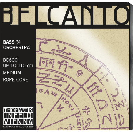 Thomastik  BC600 - Jeu de cordes contrebasse Belcanto 3/4 Orchestre - Médium
