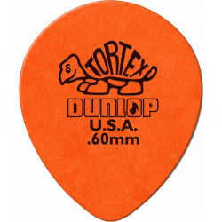Dunlop 413R60 - Médiator Tortex Teardrop, à l'unité, orange, 0.60 mm