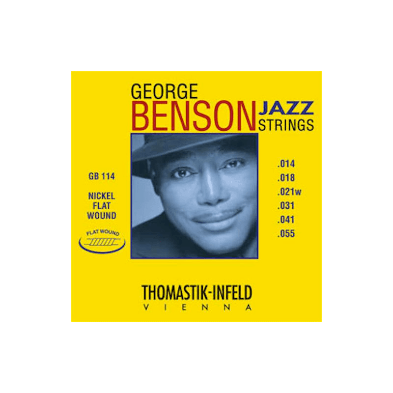 Thomastik GB114 - Jeu de cordes électriques Jazz filets plats George Benson - 14-55