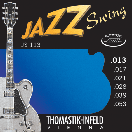 Thomastik JS113 - Jeu de cordes électriques Jazz Swing Flat Wound - 13-53